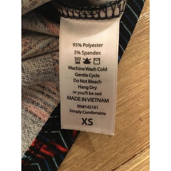 LuLaRoe CASSIE Skirt Blue Black Red Geometric Squares Print Size XS NEW - Picture 5 of 6